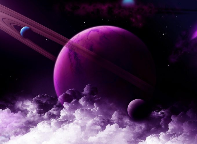 Wallpaper Saturn, planet, purple, 4k, Space 921692687